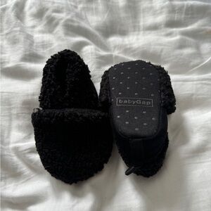 GAP Baby Black Fuzzy Slip-On Shoes